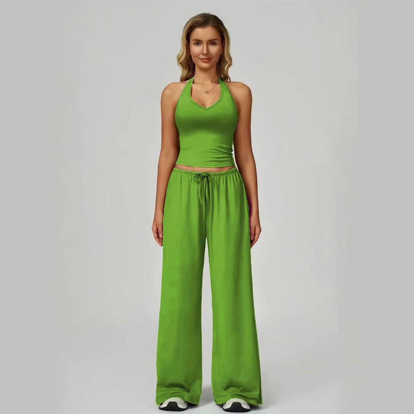 Conjunto Lunary™ Con Top Minimalista y Pantalón Palazzo Fluido