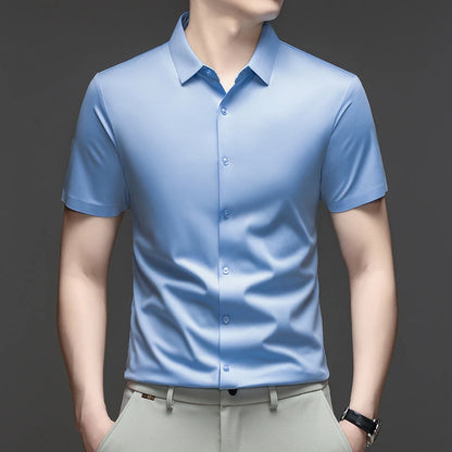 Camisa de Vestir Montero™ con Tejido Elástico de Tacto Fresco y Sedoso