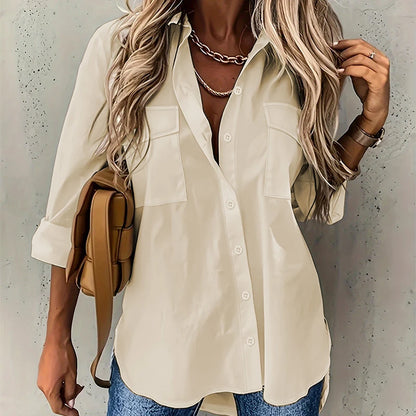 Camisa Lisanne™ De Corte Suelto Con Bolsillos Frontales En El Pecho