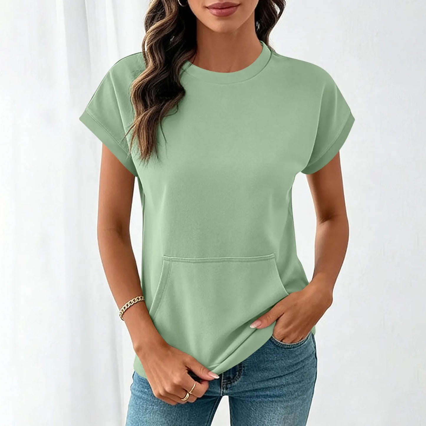 Camiseta Elara™ Con Caída Ligera y Estilo Minimalista