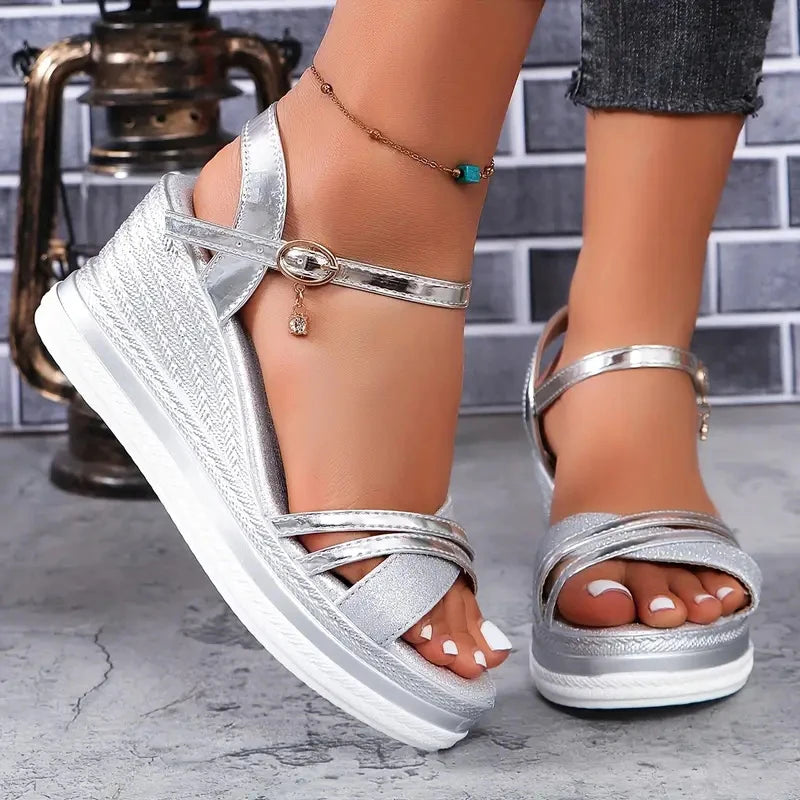 Sandalias Dourena™ De Plataforma Y Cuña Con Tiras Cruzadas