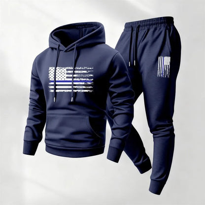 Conjunto Norden™ Con Sudadera Gráfica De Bolsillo Canguro Y Pantalón Jogger