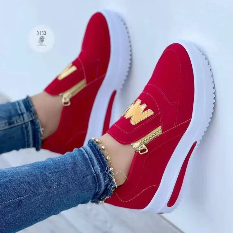 Zapatillas Zarelli™ con Paneles Acolchados, Cremallera Lateral Metálica y Detalle Dorado