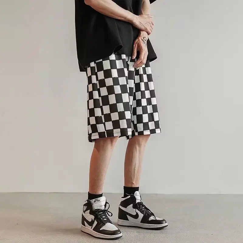 Bermuda Calder™ con Estampado de Cuadros, Cintura Ajustable y Bolsillos Laterales.