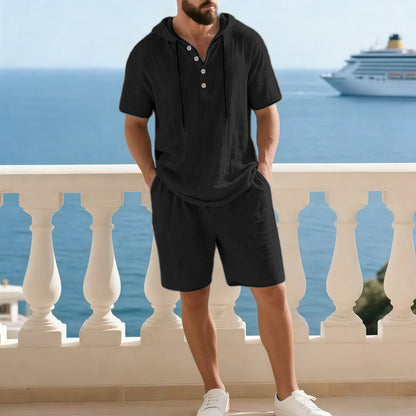 Conjunto Portofino Coast™ De Lino de Algodón Con Camisa de Capucha Moderna