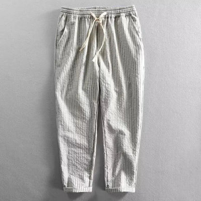 Pantalón Lorenzo™ de Lino y Algodón con Rayas Elegantes