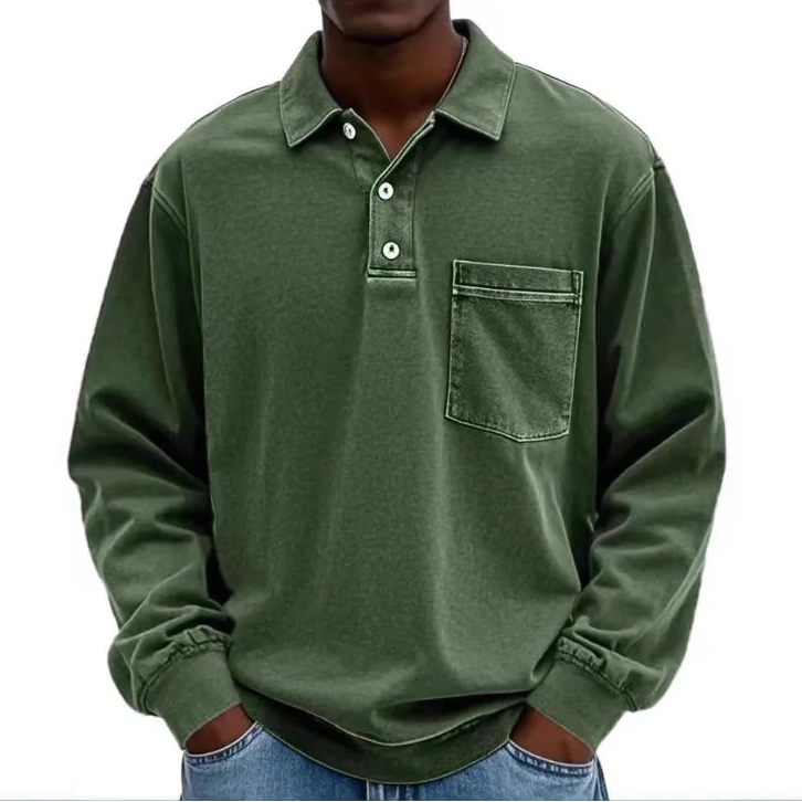 Camisa Polo Renato™ con Manga Larga y Bolsillo Frontal
