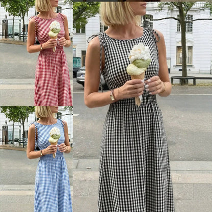 Vestido Marenna™ Con Estampado Vichy Y Cintura Marcada