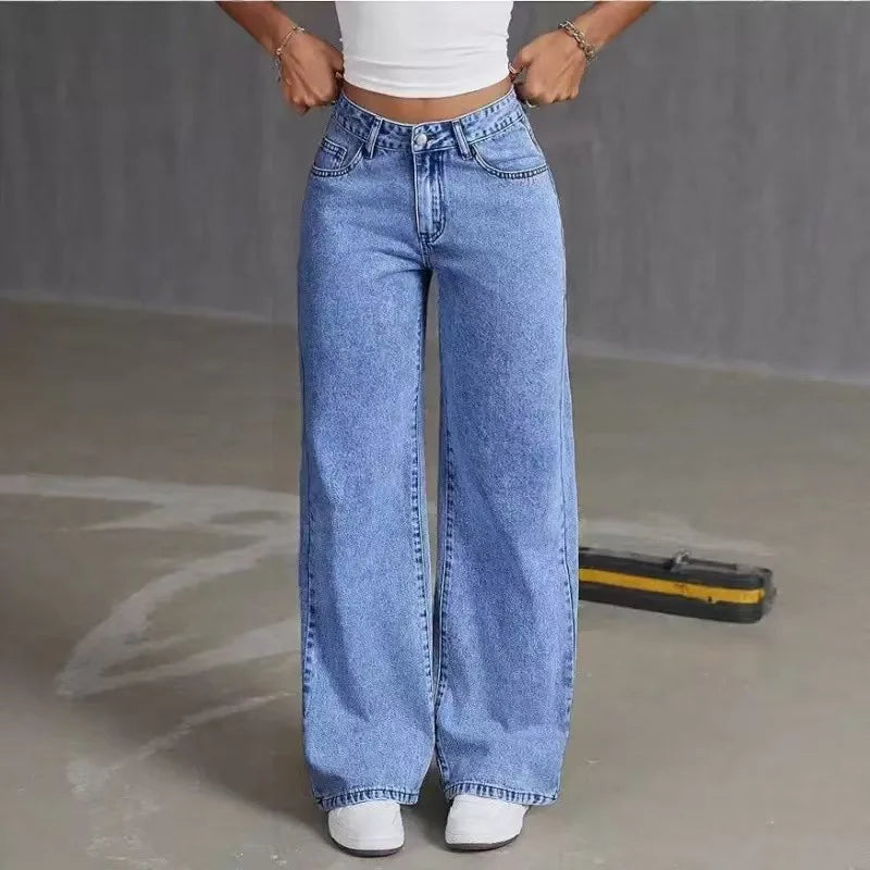 Jeans Carlota™ de Cintura Alta con Corte Recto y Pierna Amplia