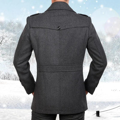 Abrigo Arthur™ de Lana Premium con Cuello Alto Interior y Cremallera