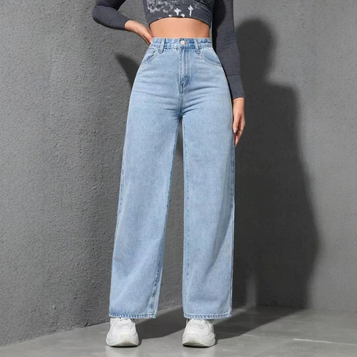 Jeans Carlota™ de Cintura Alta con Corte Recto y Pierna Amplia