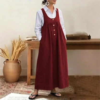 Vestido Meadow™ Estilo Pichi Con Botones Frontales Minimalistas