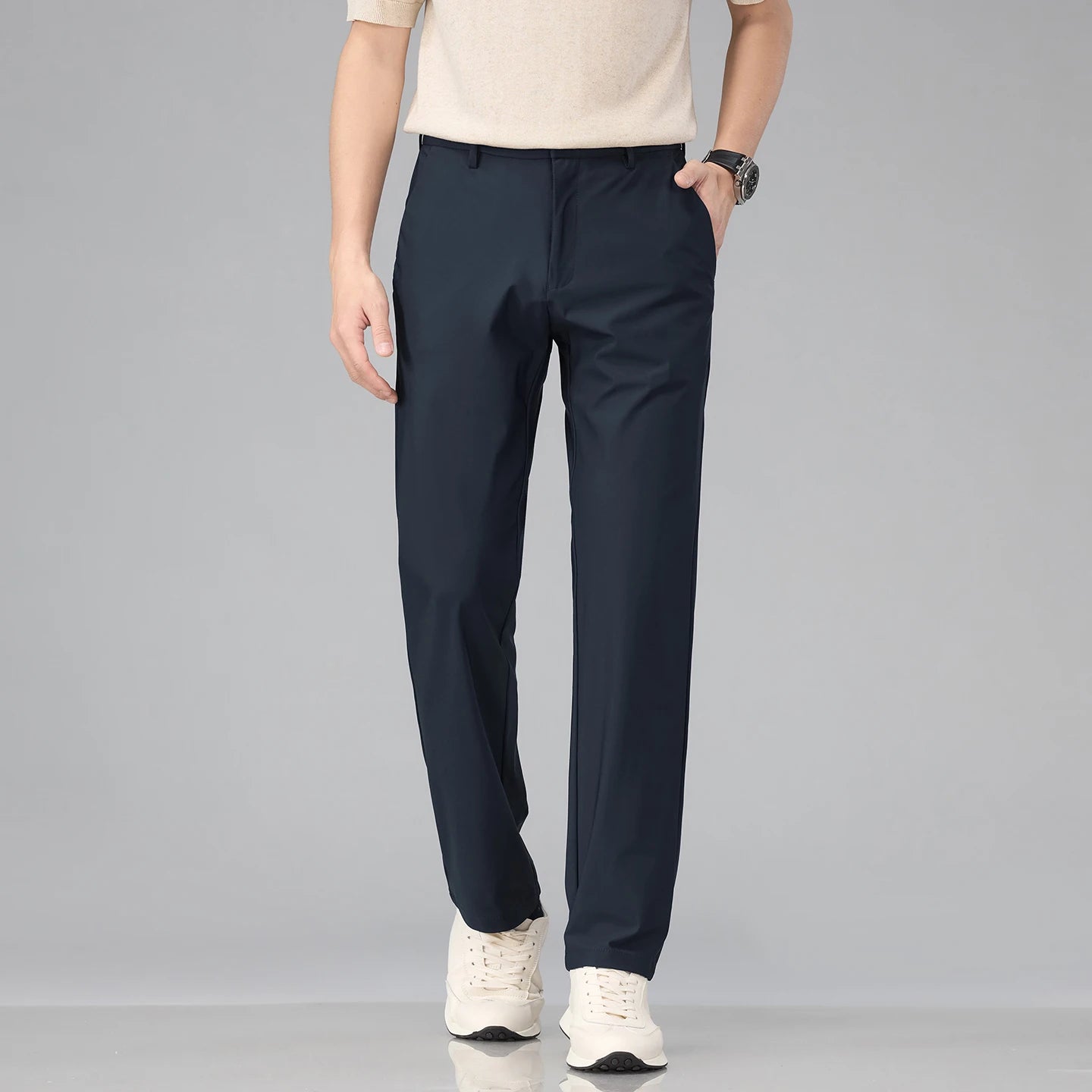 Pantalón Corvino™ de Sastrería con Tejido Elástico y Corte Recto.