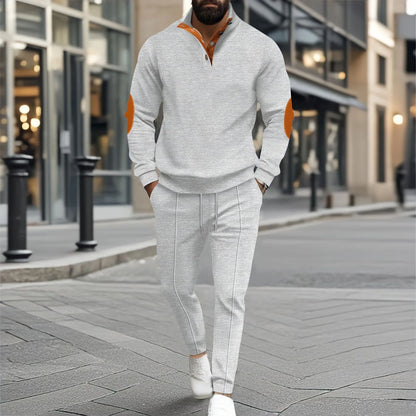 Conjunto Adriano™ con Suéter de Cuello Alto, Coderas y Pantalón Entallado