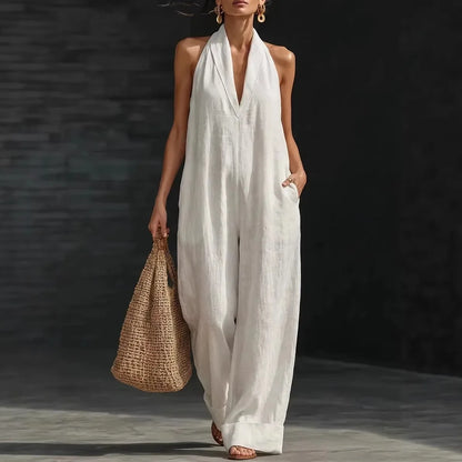 Mono Aveline™ con Escote Halter, Caída Fluida y Corte Amplio