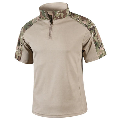 Playera Táctica Kaiven™ con Paneles Camuflados y Cuello con Cierre