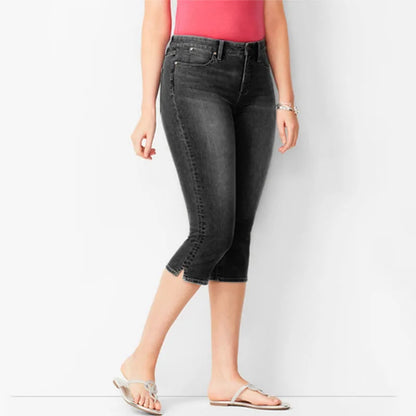 Jeans Capri Sorelly™ De Corte Ajustado Con Bajo De Abertura Sutil