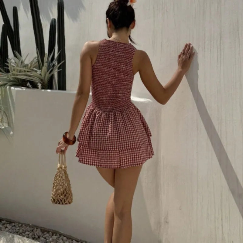 Vestido Bellamy™ Con Cuerpo Fruncido De Nido De Abeja Y Falda En Capas
