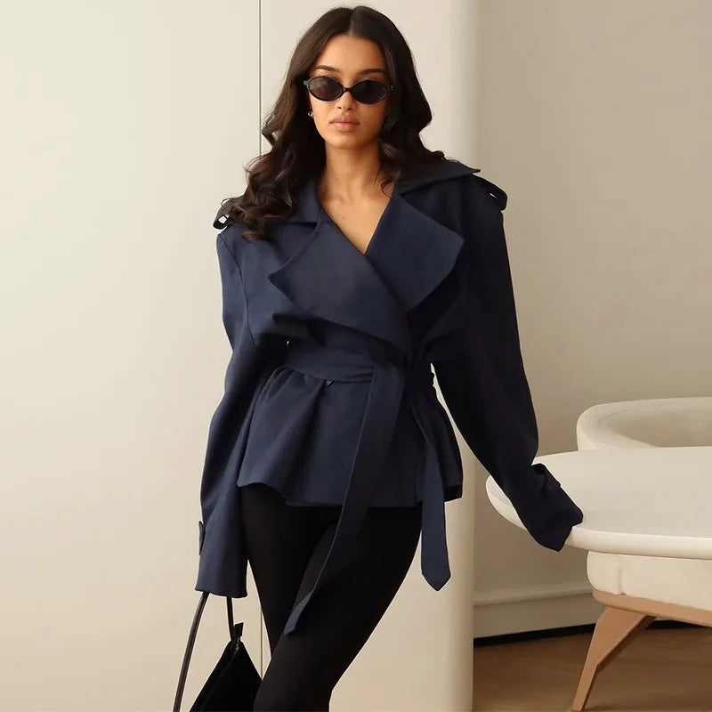 Abrigo Bellecourt™ Estilo Trench Corto Con Corte Entallado