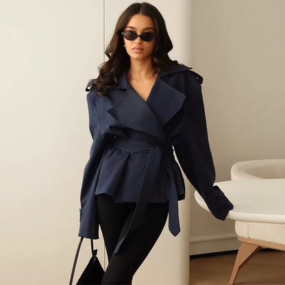 Abrigo Bellecourt™ Estilo Trench Corto Con Corte Entallado