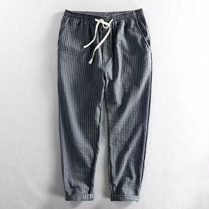 Pantalón Lorenzo™ de Lino y Algodón con Rayas Elegantes