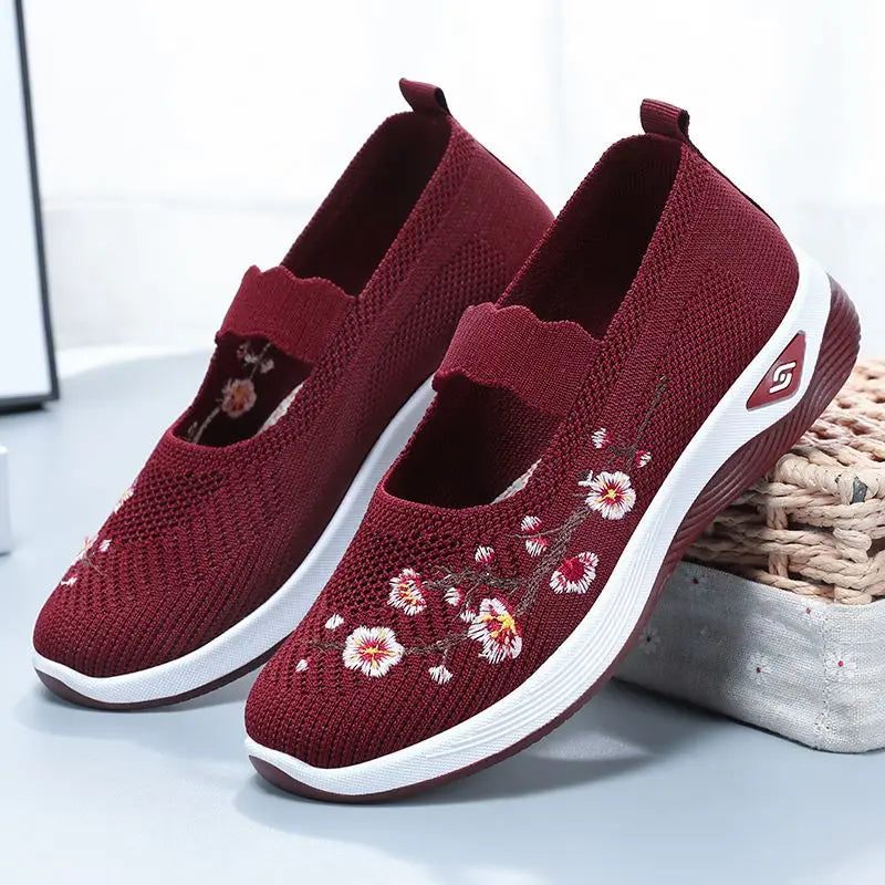 Tenis Mary Jane Rosalie™ con Tejido Transpirable y Bordados Florales