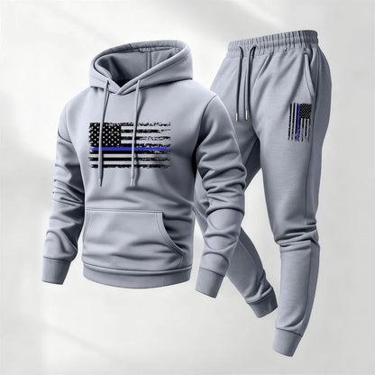 Conjunto Norden™ Con Sudadera Gráfica De Bolsillo Canguro Y Pantalón Jogger