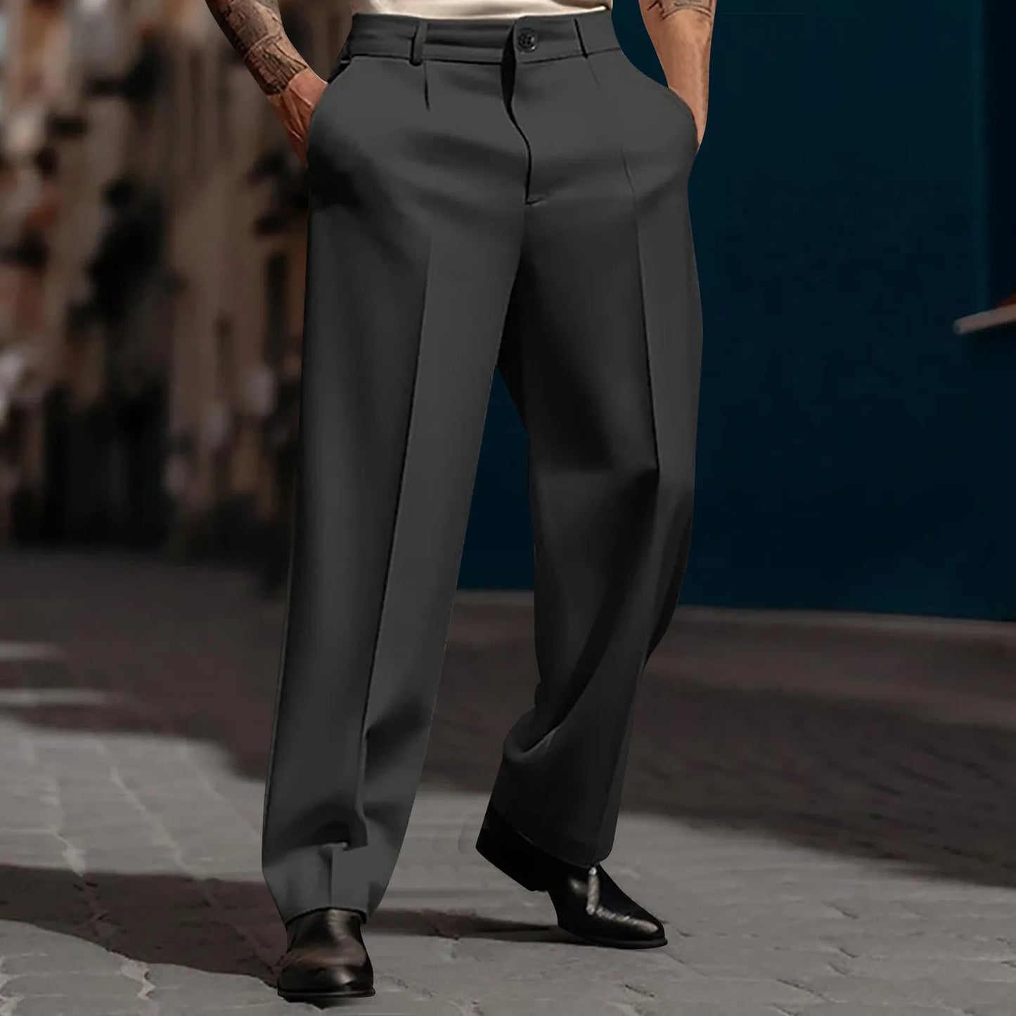 Pantalón Marcel™ de Sastrería Premium con Pinzas Frontales y Corte Recto