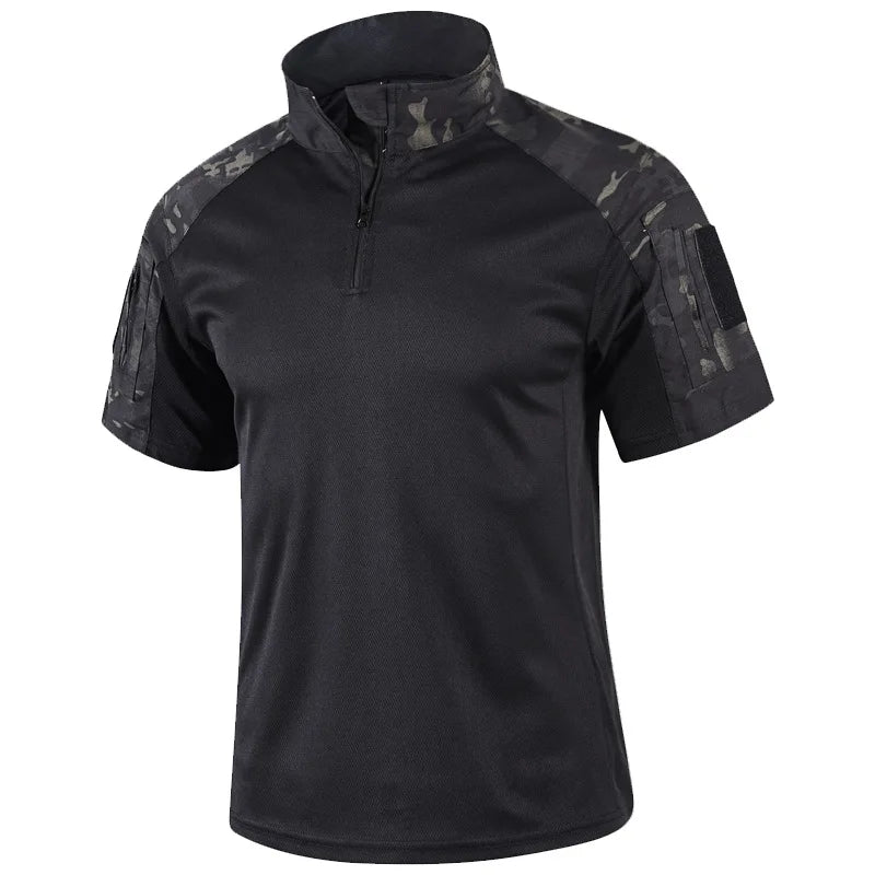 Playera Táctica Kaiven™ con Paneles Camuflados y Cuello con Cierre