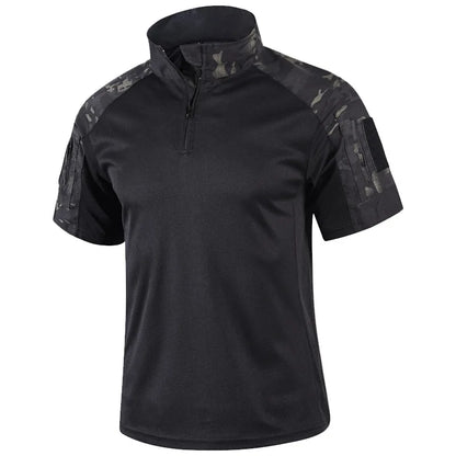 Playera Táctica Kaiven™ con Paneles Camuflados y Cuello con Cierre