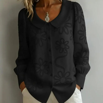 Camisa Fiorenne™ con Bordados Florales y Caída Fluida