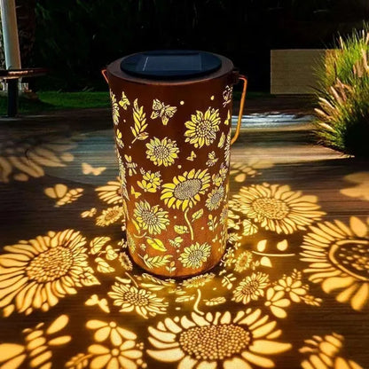 Farol Solar Solana™ con Proyección Floral y Resistencia al Agua