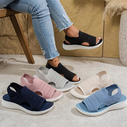 Sandalias Nuvia™ De Plataforma Con Tejido Calado Y Abertura Lateral