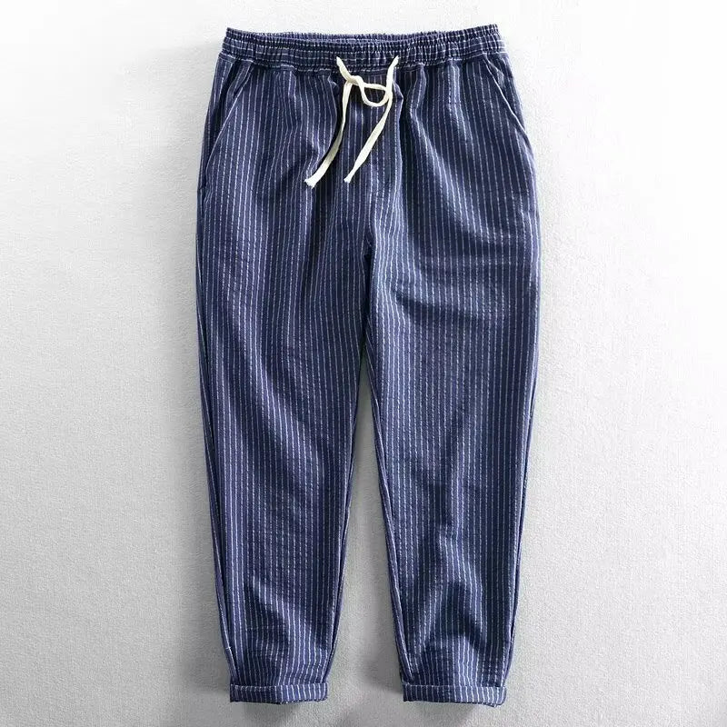 Pantalón Lorenzo™ de Lino y Algodón con Rayas Elegantes
