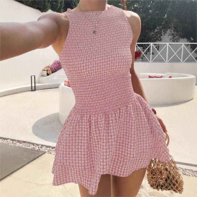 Vestido Bellamy™ Con Cuerpo Fruncido De Nido De Abeja Y Falda En Capas