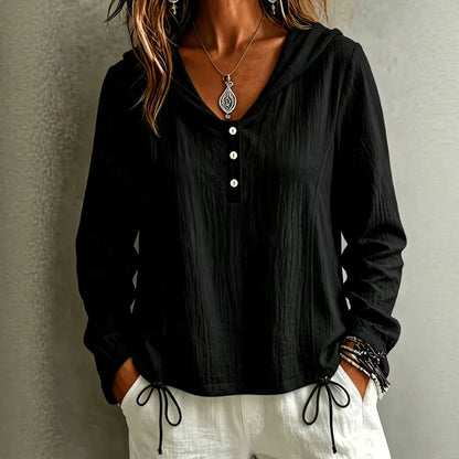 Blusa Valentina™ con Capucha y Botones Frontales