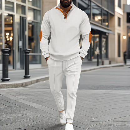 Conjunto Adriano™ con Suéter de Cuello Alto, Coderas y Pantalón Entallado