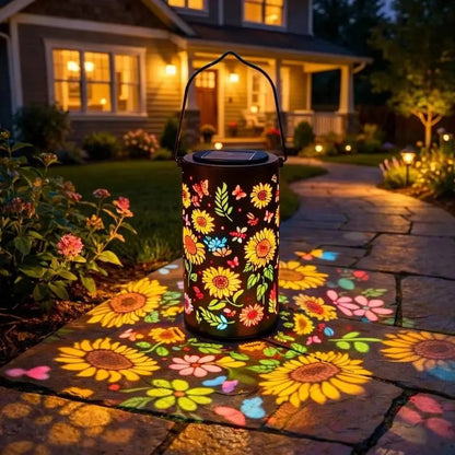 Farol Solar Solana™ con Proyección Floral y Resistencia al Agua