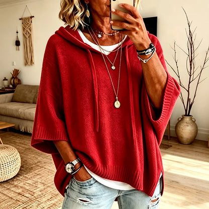 Suéter Paloma™ de Punto con Capucha, Corte Amplio y Mangas Anchas