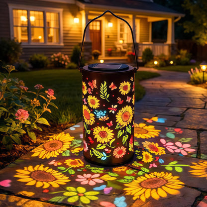 Farol Solar Solana™ con Proyección Floral y Resistencia al Agua