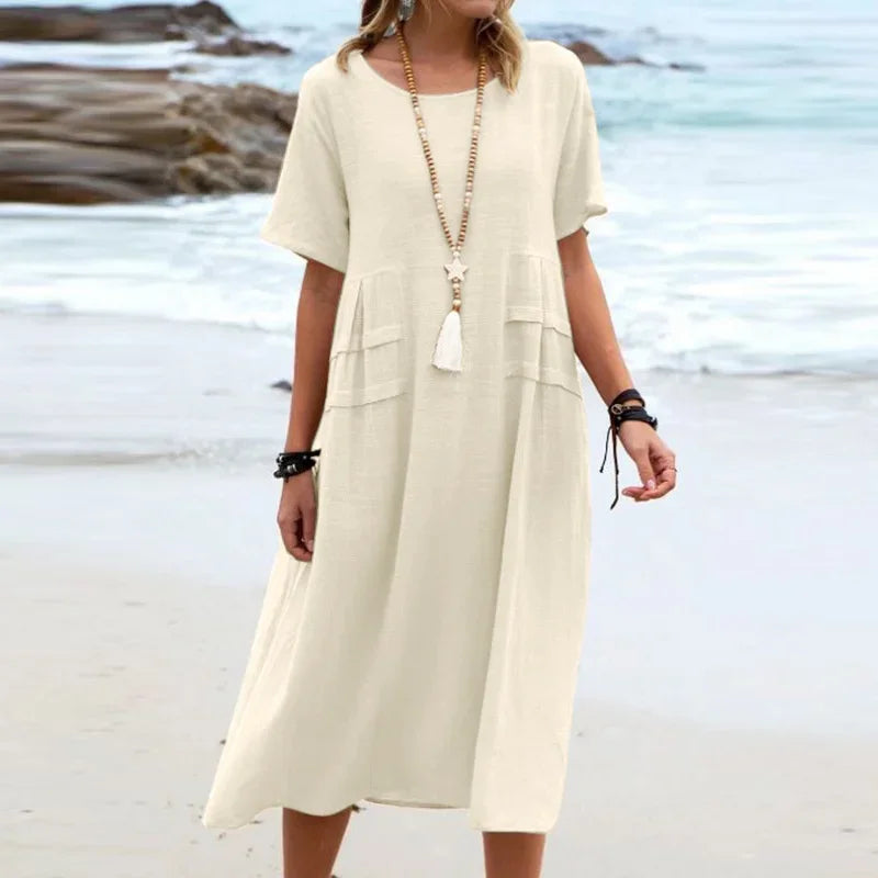 Vestido Alessia™ con Detalles en Capas a los Costados