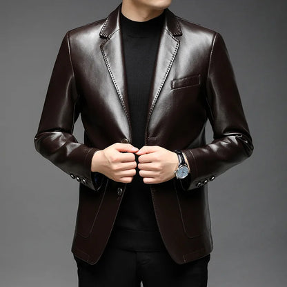 Chaqueta Mikkel™ Estilo Blazer en Cuero Premium con Diseño Minimalista