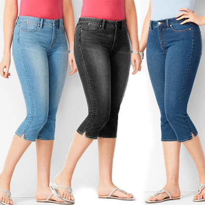 Jeans Capri Sorelly™ De Corte Ajustado Con Bajo De Abertura Sutil