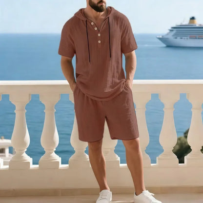 Conjunto Portofino Coast™ De Lino de Algodón Con Camisa de Capucha Moderna