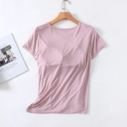 Velina™ Top with Built-In Cups, Short Sleeves and Fitted Silhouette