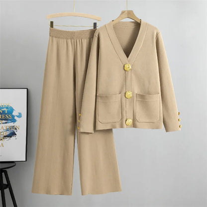 Conjunto Altesse™ Con Botones Dorados y Pantalón Palazzo