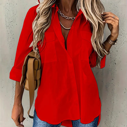 Camisa Lisanne™ De Corte Suelto Con Bolsillos Frontales En El Pecho