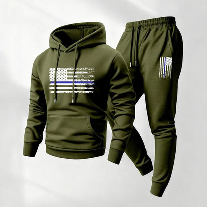Conjunto Norden™ Con Sudadera Gráfica De Bolsillo Canguro Y Pantalón Jogger