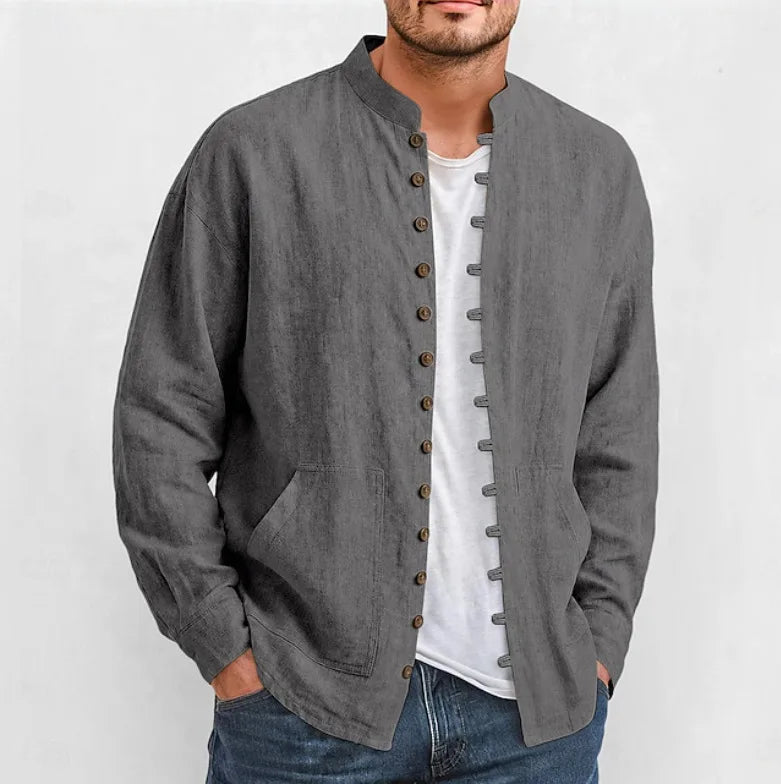 Camisa Bastien™ con Tejido Texturizado y Botones Frontales con Detalles de Alamares