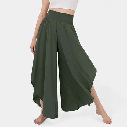 Pantalón Marvelle™ de Tiro Alto con Corte Amplio y Recortes Asimétricos